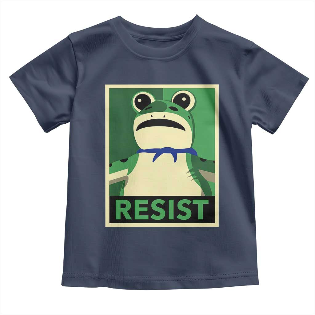 Frog Resist Poster Graphic Toddler T Shirt Portland Resistance Protest Minimalist TS02 Navy Print Your Wear