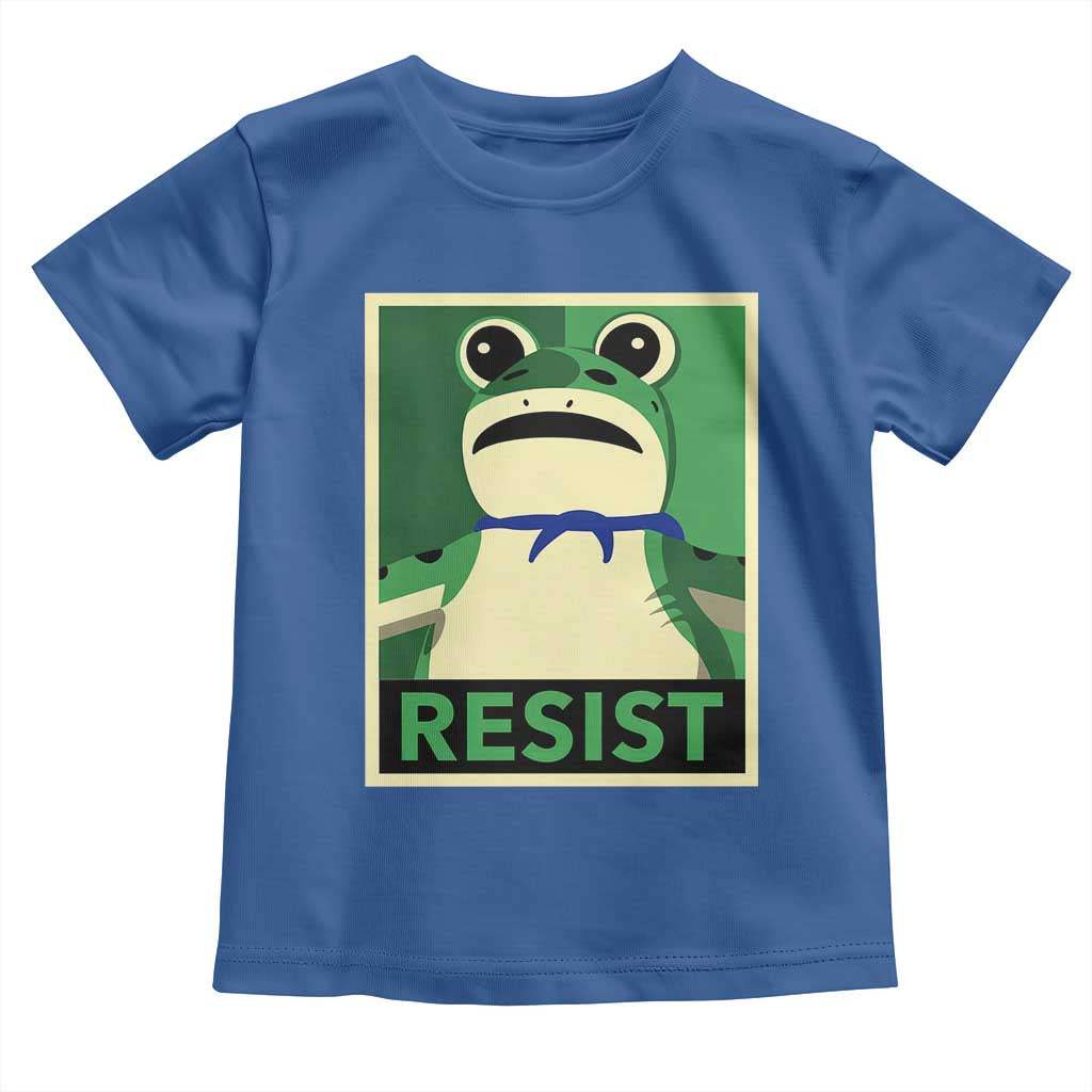 Frog Resist Poster Graphic Toddler T Shirt Portland Resistance Protest Minimalist TS02 Royal Blue Print Your Wear