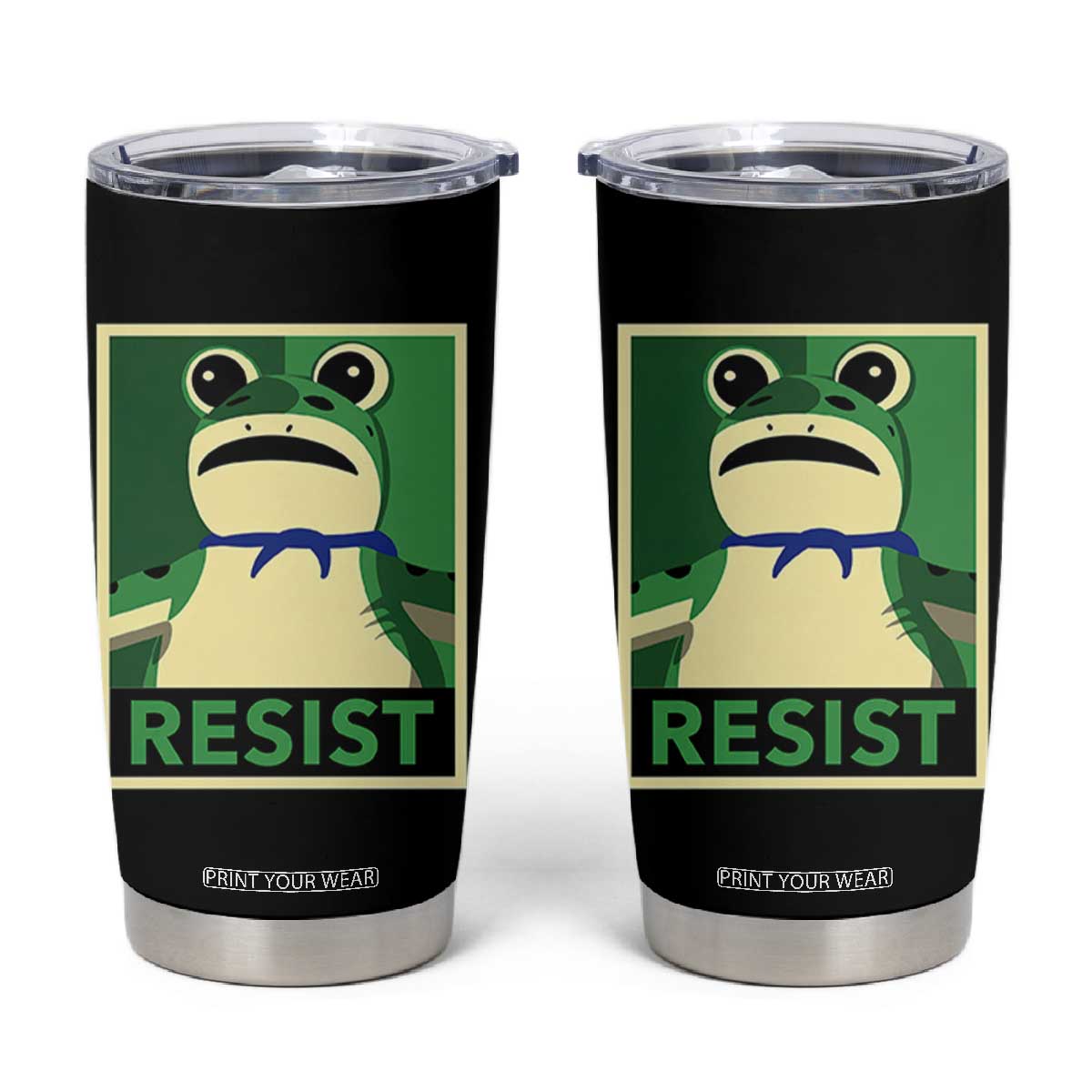 Frog Resist Poster Graphic Tumbler Cup Portland Resistance Protest Minimalist TS02 Black Print Your Wear