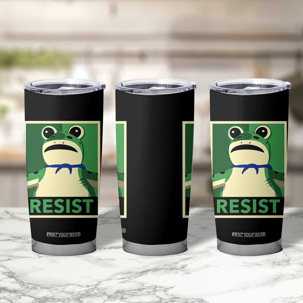 Frog Resist Poster Graphic Tumbler Cup Portland Resistance Protest Minimalist TS02 Print Your Wear