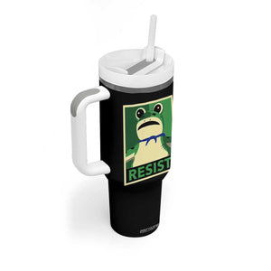 Frog Resist Poster Graphic Tumbler With Handle Portland Resistance Protest Minimalist TS02 Print Your Wear