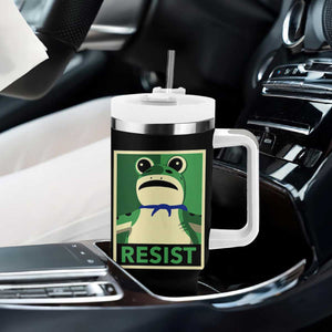 Frog Resist Poster Graphic Tumbler With Handle Portland Resistance Protest Minimalist TS02 Print Your Wear