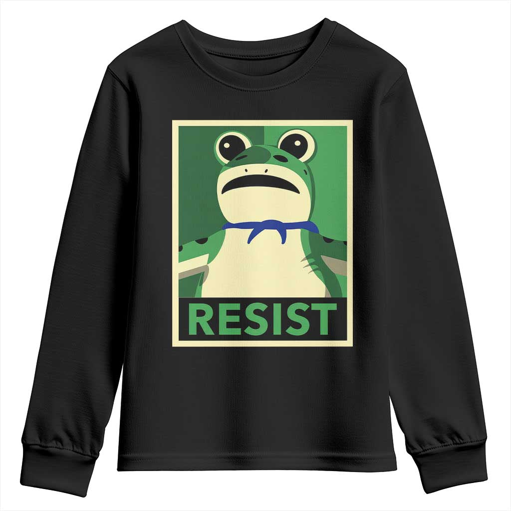 Frog Resist Poster Graphic Youth Sweatshirt Portland Resistance Protest Minimalist TS02 Black Print Your Wear