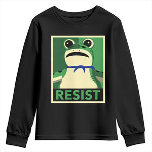 Frog Resist Poster Graphic Youth Sweatshirt Portland Resistance Protest Minimalist TS02 Black Print Your Wear
