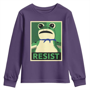 Frog Resist Poster Graphic Youth Sweatshirt Portland Resistance Protest Minimalist TS02 Purple Print Your Wear