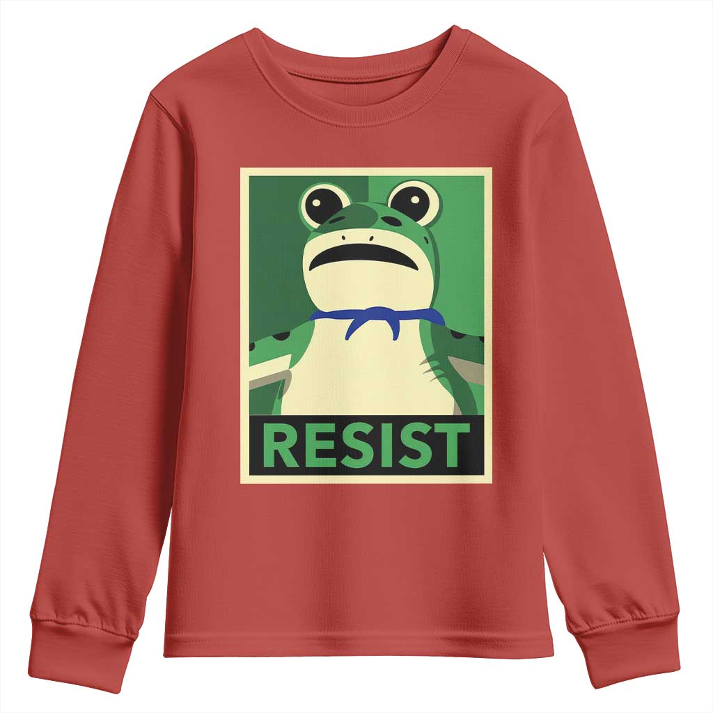 Frog Resist Poster Graphic Youth Sweatshirt Portland Resistance Protest Minimalist TS02 Red Print Your Wear
