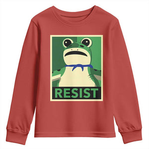 Frog Resist Poster Graphic Youth Sweatshirt Portland Resistance Protest Minimalist TS02 Red Print Your Wear