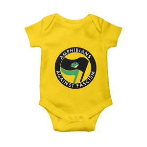 Amphibians Against Fascism Baby Onesie Anti-Fascist Frog Logo Portland Protest TS02 Daisy Print Your Wear