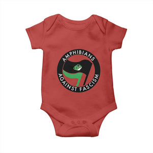 Amphibians Against Fascism Baby Onesie Anti-Fascist Frog Logo Portland Protest TS02 Red Print Your Wear