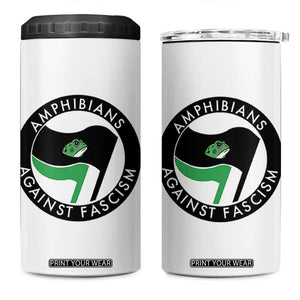 Amphibians Against Fascism 4 in 1 Can Cooler Tumbler Anti-Fascist Frog Logo Portland Protest TS02 One Size: 16 oz White Print Your Wear