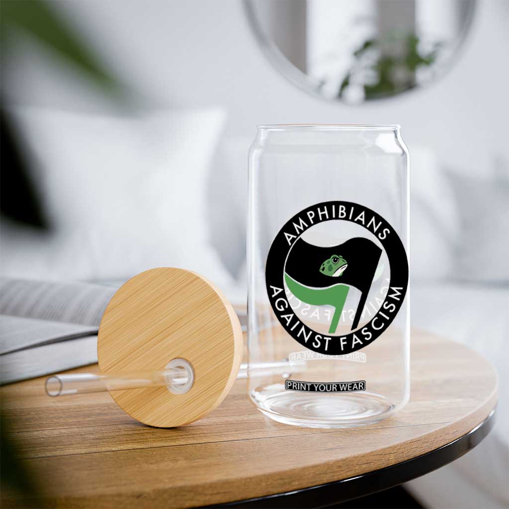 Amphibians Against Fascism Glass Can Anti-Fascist Frog Logo Portland Protest TS02 Print Your Wear