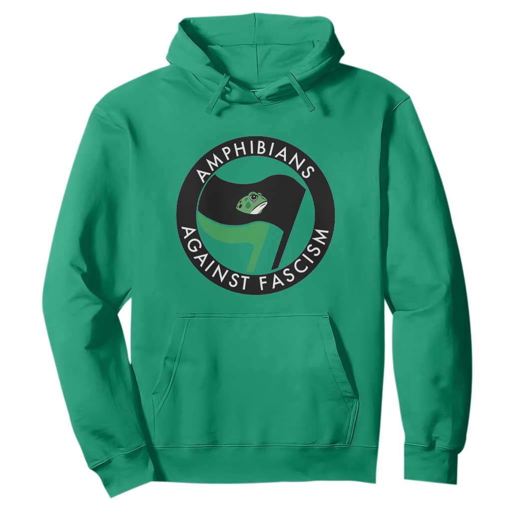 Amphibians Against Fascism Hoodie Anti-Fascist Frog Logo Portland Protest TS02 Irish Green Print Your Wear