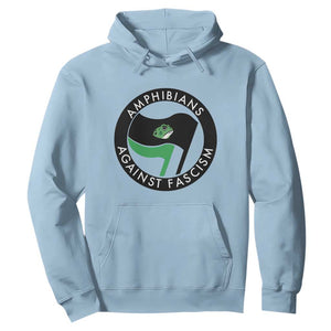 Amphibians Against Fascism Hoodie Anti-Fascist Frog Logo Portland Protest TS02 Light Blue Print Your Wear