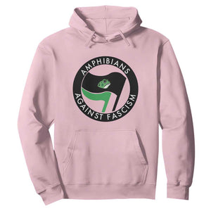 Amphibians Against Fascism Hoodie Anti-Fascist Frog Logo Portland Protest TS02 Light Pink Print Your Wear