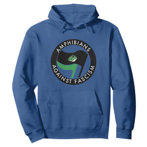Amphibians Against Fascism Hoodie Anti-Fascist Frog Logo Portland Protest TS02 Royal Blue Print Your Wear