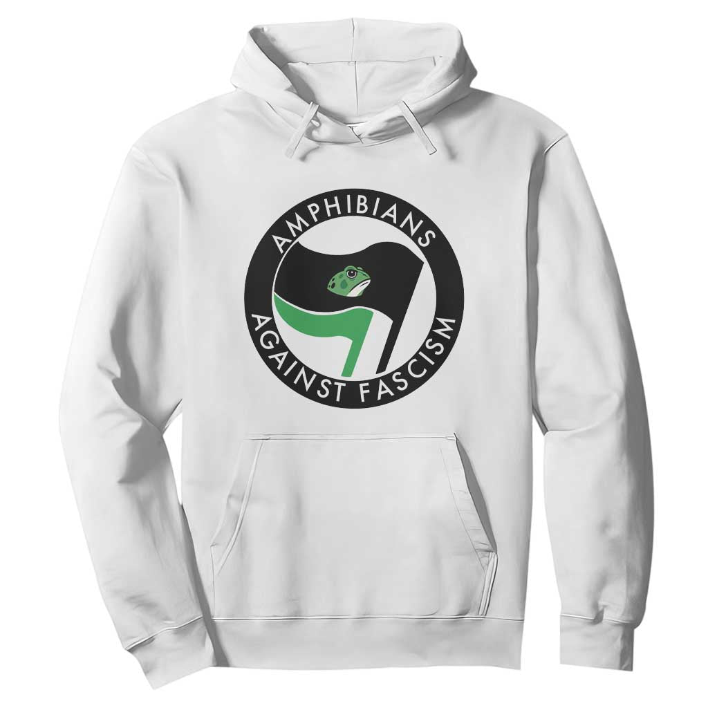 Amphibians Against Fascism Hoodie Anti-Fascist Frog Logo Portland Protest TS02 White Print Your Wear