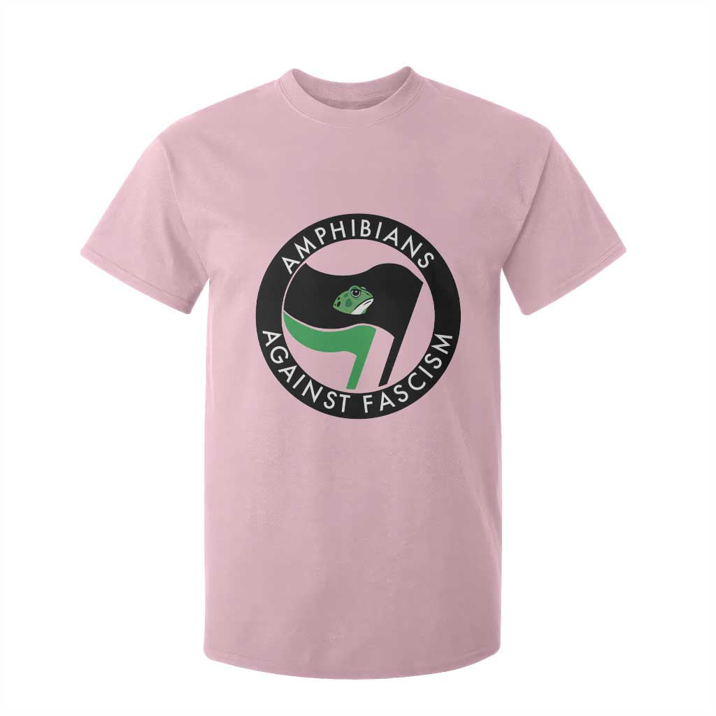 Amphibians Against Fascism T Shirt For Kid Anti-Fascist Frog Logo Portland Protest TS02 Light Pink Print Your Wear