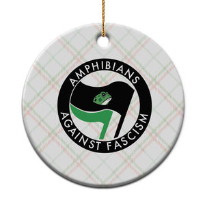 Amphibians Against Fascism Ceramic Ornament Anti-Fascist Frog Logo Portland Protest TS02 1pc Christmas Plaid Print Your Wear