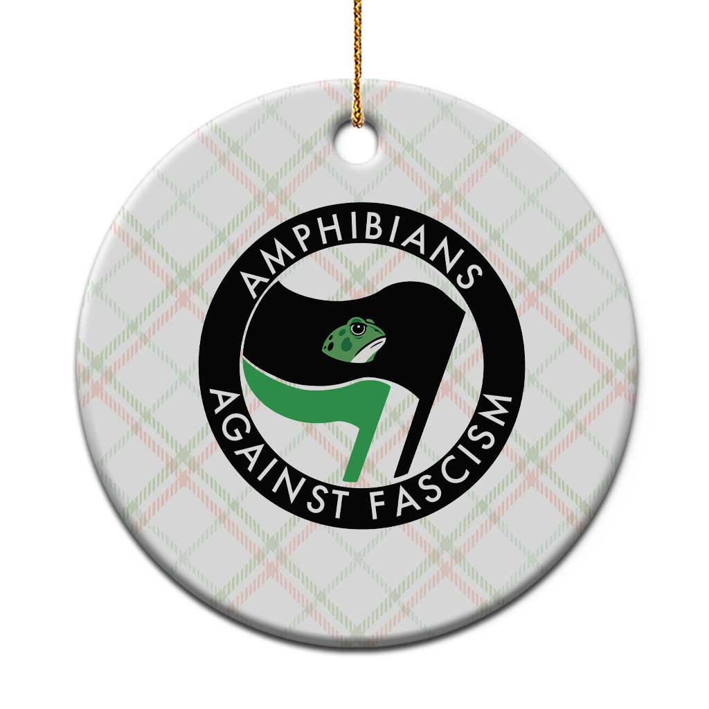 Amphibians Against Fascism Ceramic Ornament Anti-Fascist Frog Logo Portland Protest TS02 1pc Christmas Plaid Print Your Wear