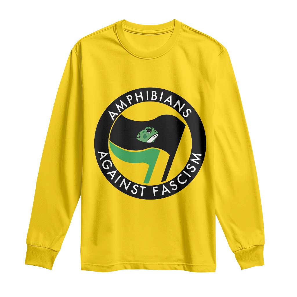 Amphibians Against Fascism Long Sleeve Shirt Anti-Fascist Frog Logo Portland Protest TS02 Daisy Print Your Wear