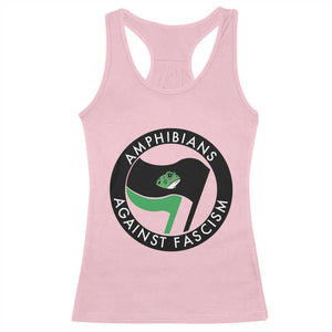Amphibians Against Fascism Racerback Tank Top Anti-Fascist Frog Logo Portland Protest TS02 Light Pink Print Your Wear