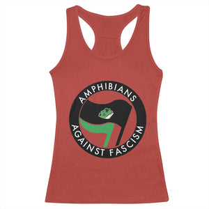 Amphibians Against Fascism Racerback Tank Top Anti-Fascist Frog Logo Portland Protest TS02 Red Print Your Wear