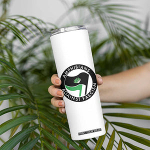 Amphibians Against Fascism Skinny Tumbler Anti-Fascist Frog Logo Portland Protest TS02 Print Your Wear
