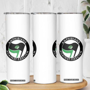 Amphibians Against Fascism Skinny Tumbler Anti-Fascist Frog Logo Portland Protest TS02 Print Your Wear
