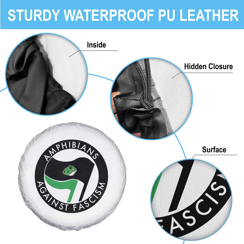 Amphibians Against Fascism Spare Tire Cover Anti-Fascist Frog Logo Portland Protest TS02 Print Your Wear