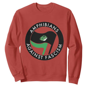 Amphibians Against Fascism Sweatshirt Anti-Fascist Frog Logo Portland Protest TS02 Red Print Your Wear