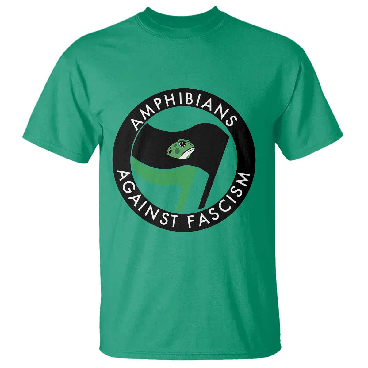 Amphibians Against Fascism T Shirt Anti-Fascist Frog Logo Portland Protest TS02 Irish Green Print Your Wear