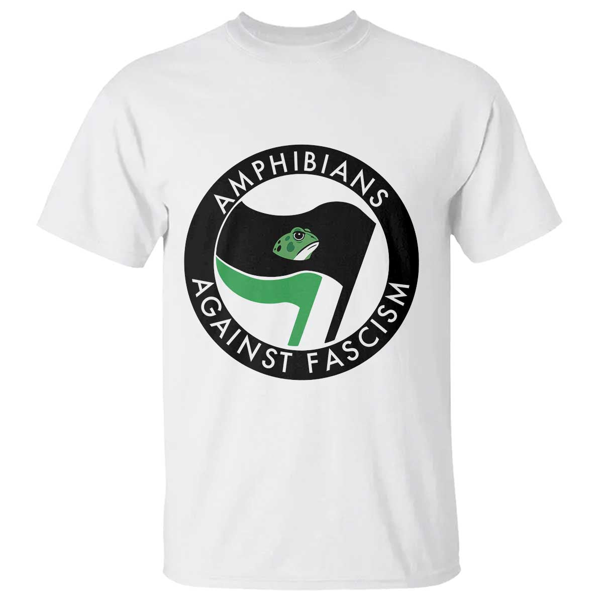 Amphibians Against Fascism T Shirt Anti-Fascist Frog Logo Portland Protest TS02 White Print Your Wear