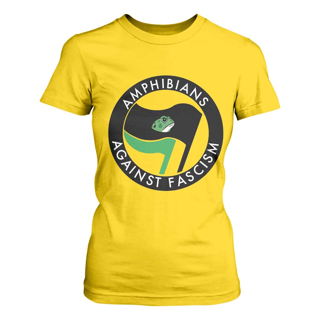 Amphibians Against Fascism T Shirt For Women Anti-Fascist Frog Logo Portland Protest TS02 Daisy Print Your Wear