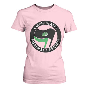 Amphibians Against Fascism T Shirt For Women Anti-Fascist Frog Logo Portland Protest TS02 Light Pink Print Your Wear