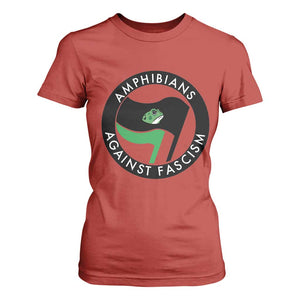 Amphibians Against Fascism T Shirt For Women Anti-Fascist Frog Logo Portland Protest TS02 Red Print Your Wear