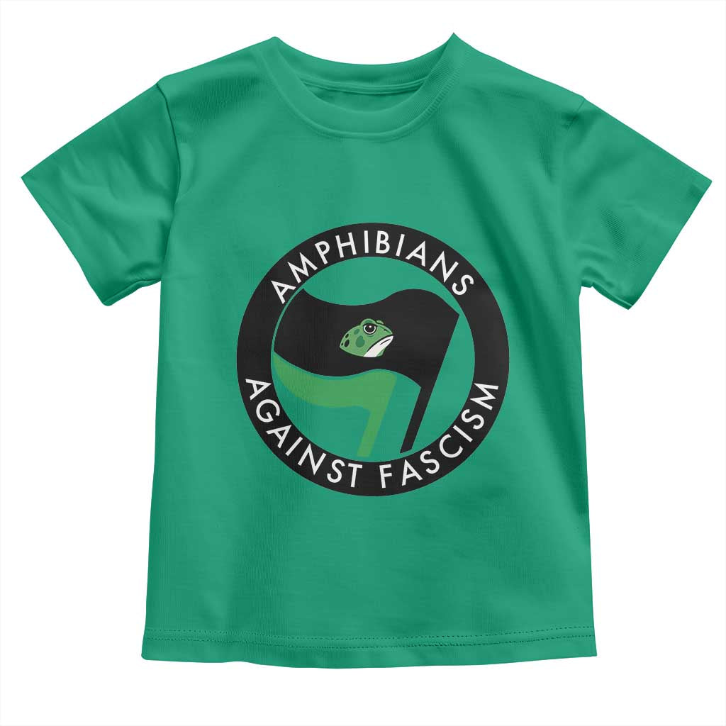 Amphibians Against Fascism Toddler T Shirt Anti-Fascist Frog Logo Portland Protest TS02 Irish Green Print Your Wear