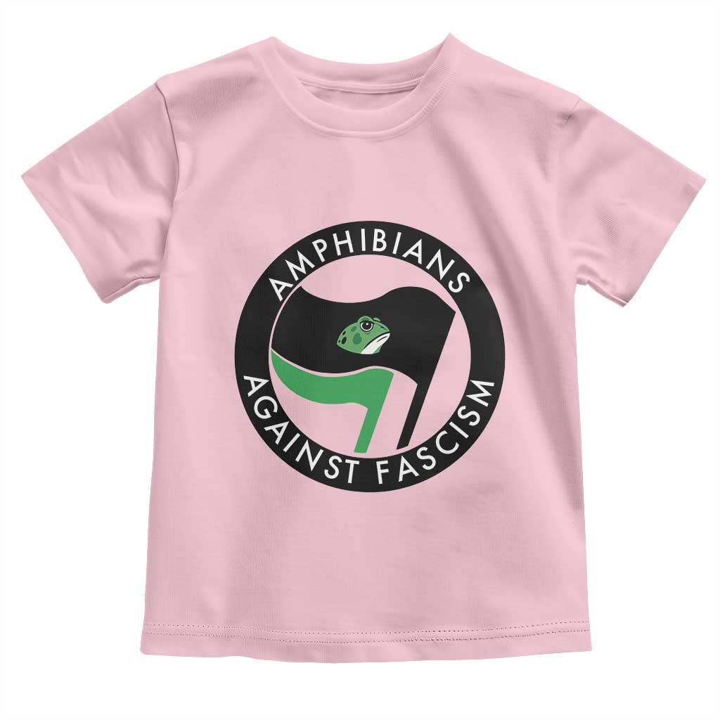 Amphibians Against Fascism Toddler T Shirt Anti-Fascist Frog Logo Portland Protest TS02 Light Pink Print Your Wear