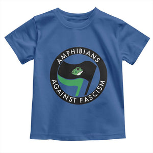 Amphibians Against Fascism Toddler T Shirt Anti-Fascist Frog Logo Portland Protest TS02 Royal Blue Print Your Wear