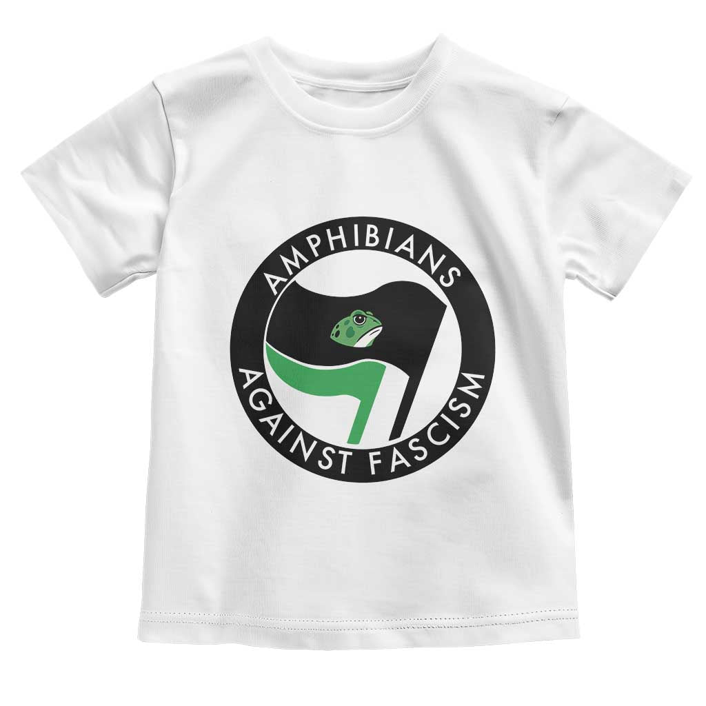 Amphibians Against Fascism Toddler T Shirt Anti-Fascist Frog Logo Portland Protest TS02 White Print Your Wear
