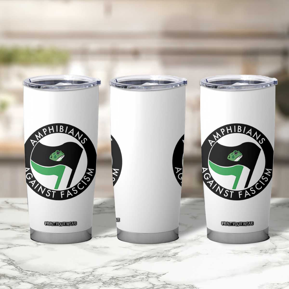 Amphibians Against Fascism Tumbler Cup Anti-Fascist Frog Logo Portland Protest TS02 Print Your Wear