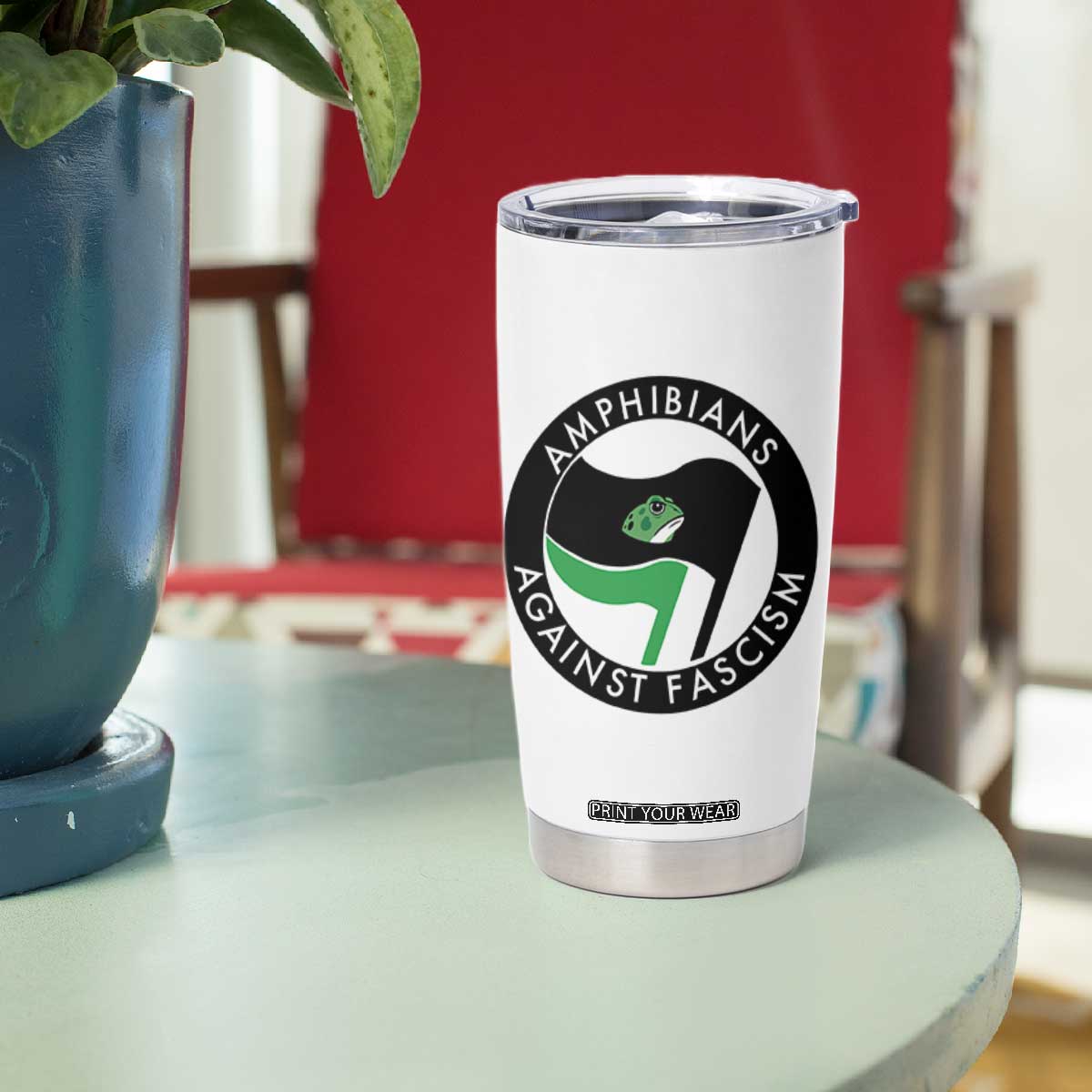 Amphibians Against Fascism Tumbler Cup Anti-Fascist Frog Logo Portland Protest TS02 Print Your Wear