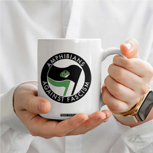 Amphibians Against Fascism Coffee Mug Anti-Fascist Frog Logo Portland Protest TS02 Print Your Wear
