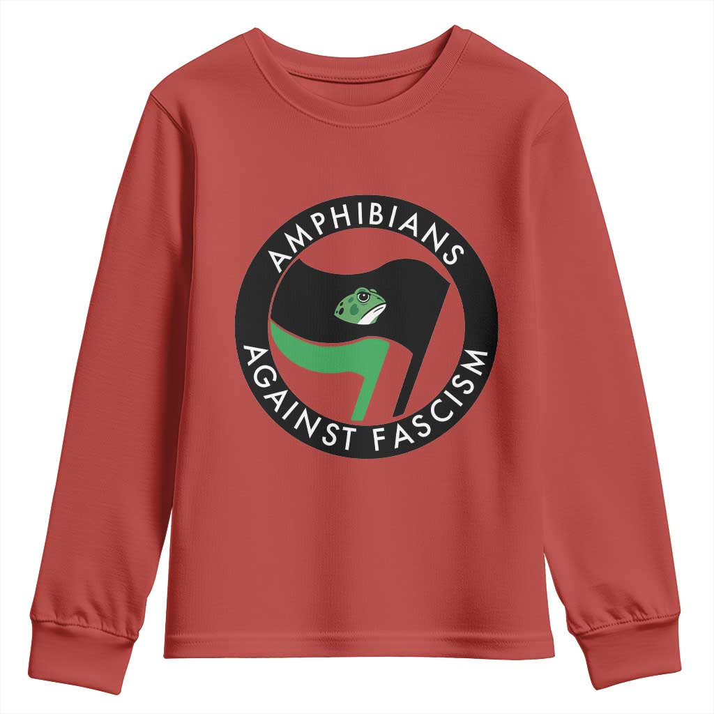 Amphibians Against Fascism Youth Sweatshirt Anti-Fascist Frog Logo Portland Protest TS02 Red Print Your Wear