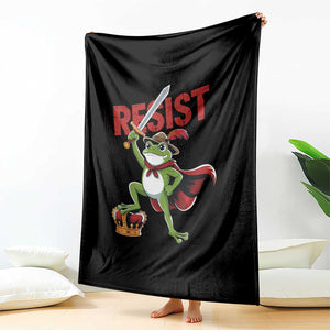 Sword Wielding Frog Resistance Throw Blanket Resist Protest No Kings TS02 Print Your Wear