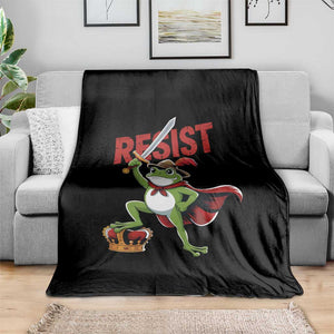 Sword Wielding Frog Resistance Throw Blanket Resist Protest No Kings TS02 Print Your Wear