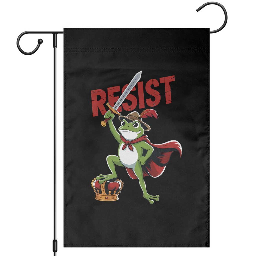 Sword Wielding Frog Resistance Garden Flag Resist Protest No Kings TS02 Black Print Your Wear