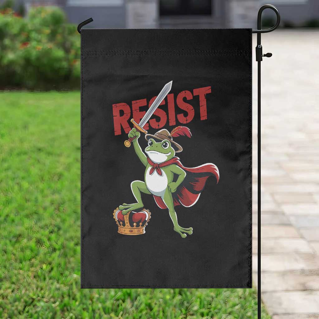 Sword Wielding Frog Resistance Garden Flag Resist Protest No Kings TS02 Print Your Wear