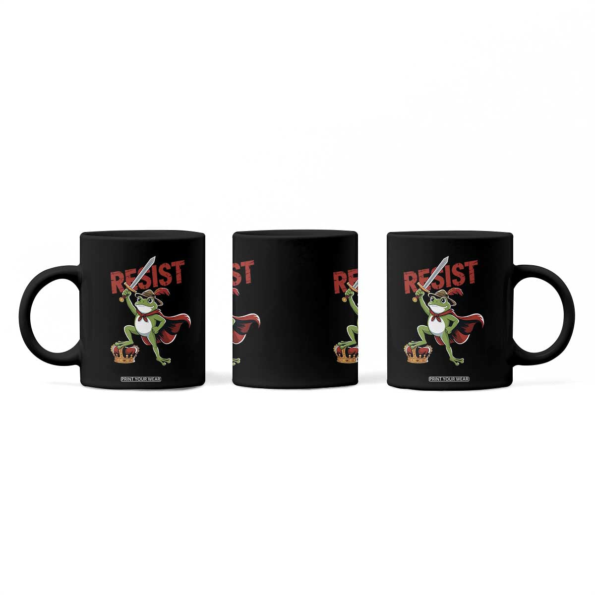 Sword Wielding Frog Resistance Coffee Mug Resist Protest No Kings TS02 Print Your Wear