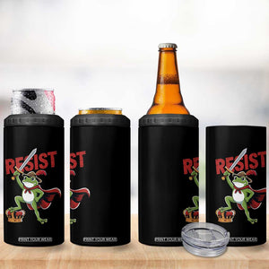 Sword Wielding Frog Resistance 4 in 1 Can Cooler Tumbler Resist Protest No Kings TS02 Print Your Wear