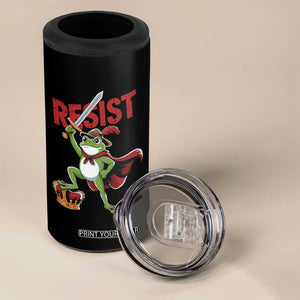 Sword Wielding Frog Resistance 4 in 1 Can Cooler Tumbler Resist Protest No Kings TS02 Print Your Wear